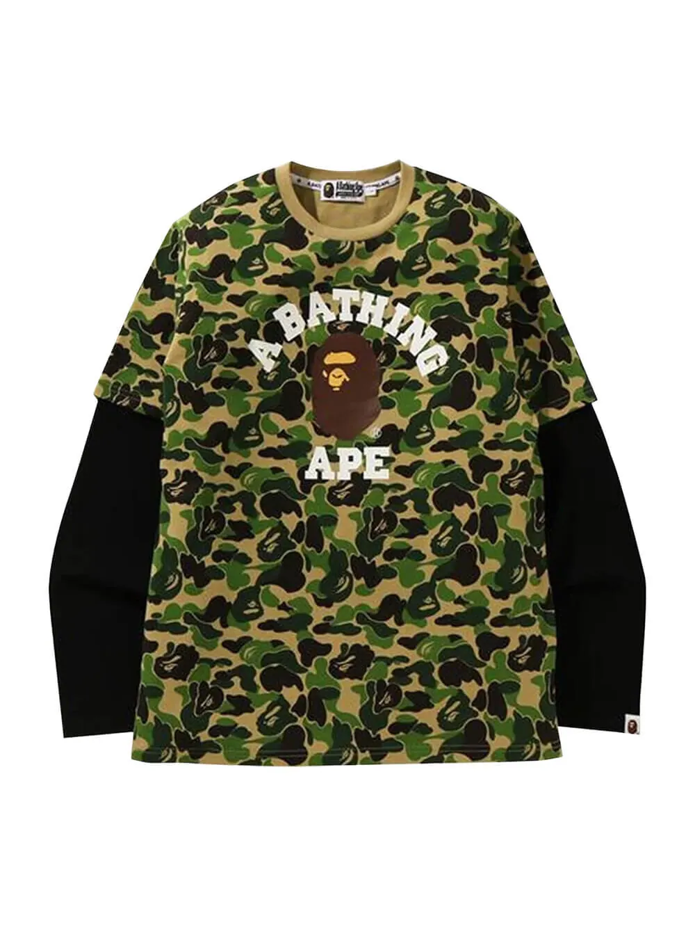 Футболка Bape ABC Camo College Layered — зеленый
