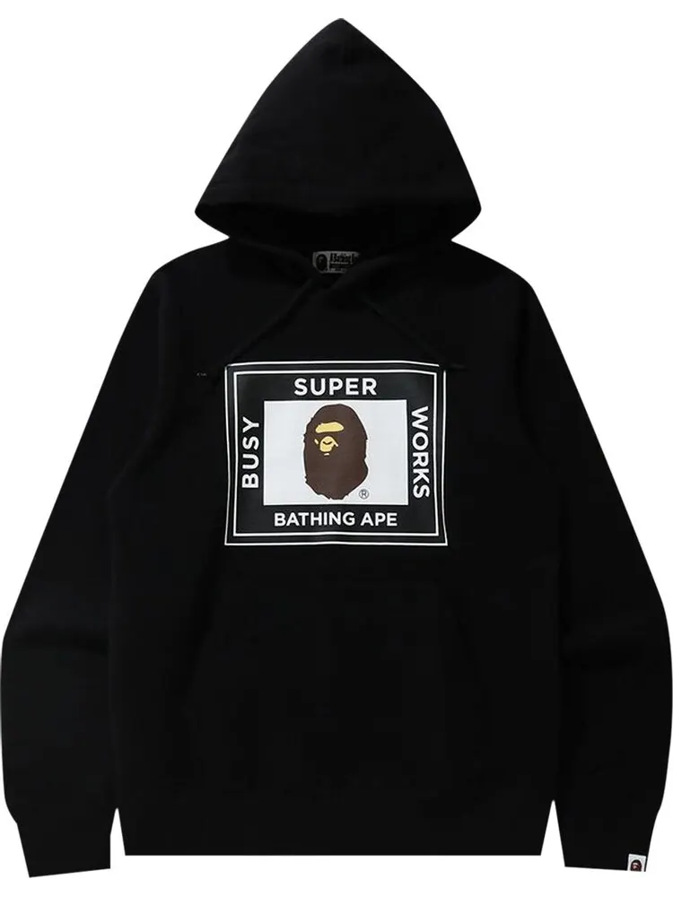 Худи BAPE Super Busy Works Pullover Hoodie 'Black' — изображение 1 из 1, черный