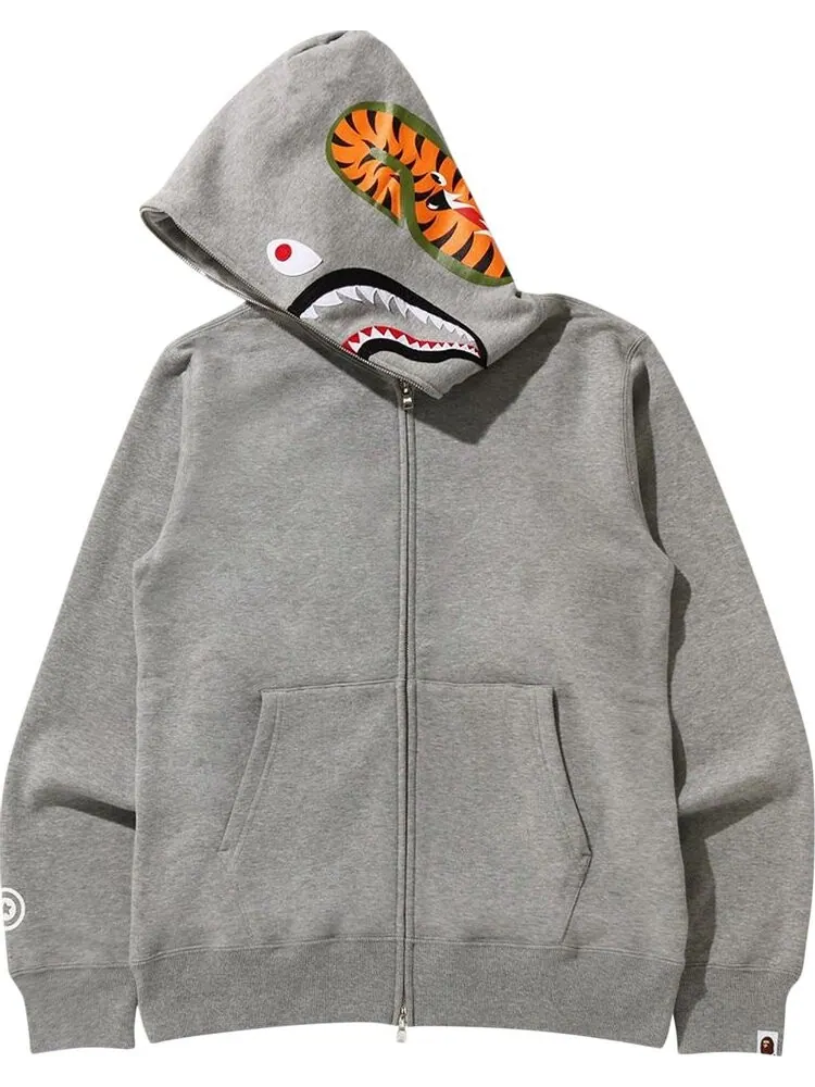 Худи BAPE Shark Full Zip Hoodie 'Grey' — изображение 2 из 2, серый