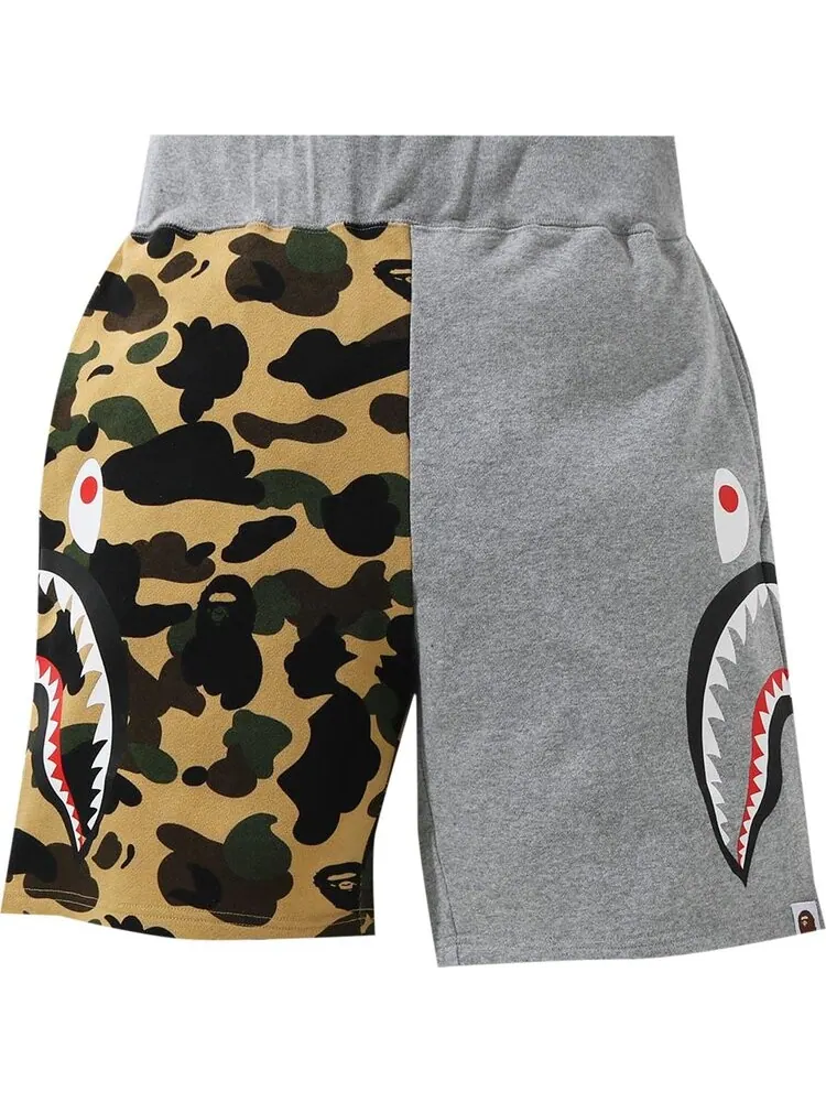 Шорты BAPE 1st Camo Half Side Shark Sweat Shorts 'Yellow' — изображение 1 из 1, желтый