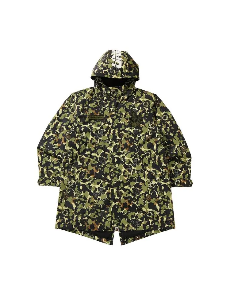 Худи BAPE x Mo Wax x Unkle Camo M-51 Hoodie Jacket — изображение 1 из 3, зеленый