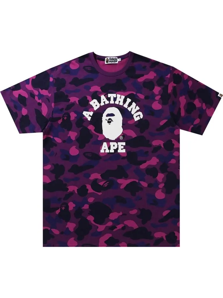 Футболка BAPE Online Exclusive Color Camo College Tee 'Purple' — изображение 1 из 1, фиолетовый