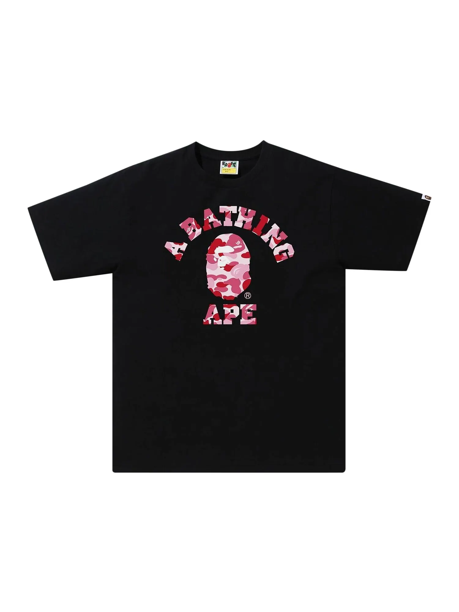 Футболка BAPE ABC Camo College — изображение 1 из 1, черный/розовый