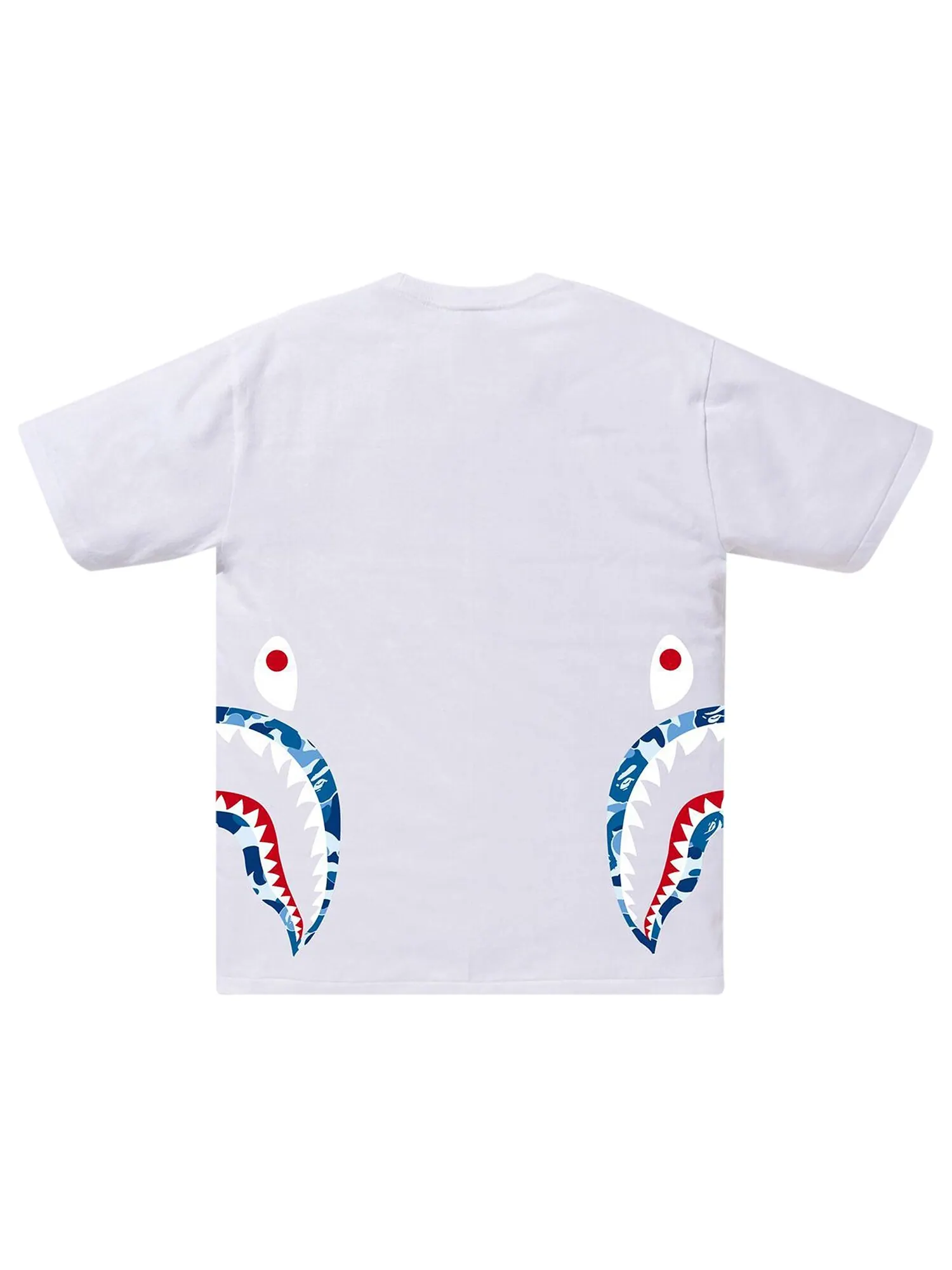 BAPE ABC Камуфляжная футболка с изображением акулы — изображение 2 из 2, белый/синий