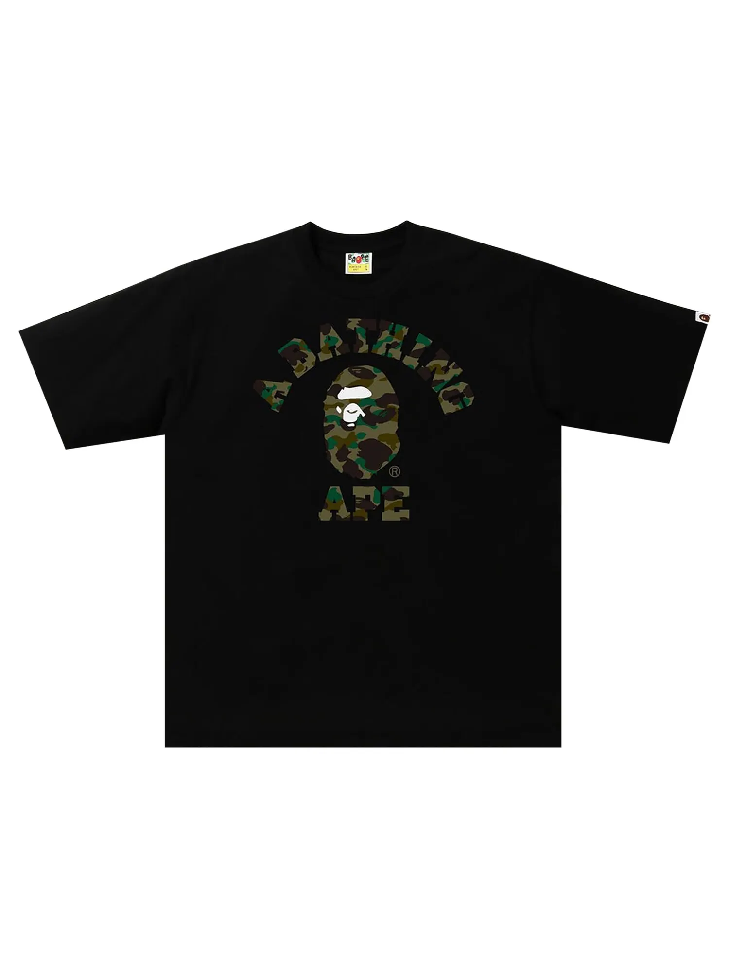 Свободная футболка BAPE 1st Camo College — изображение 1 из 1, черный/зеленый