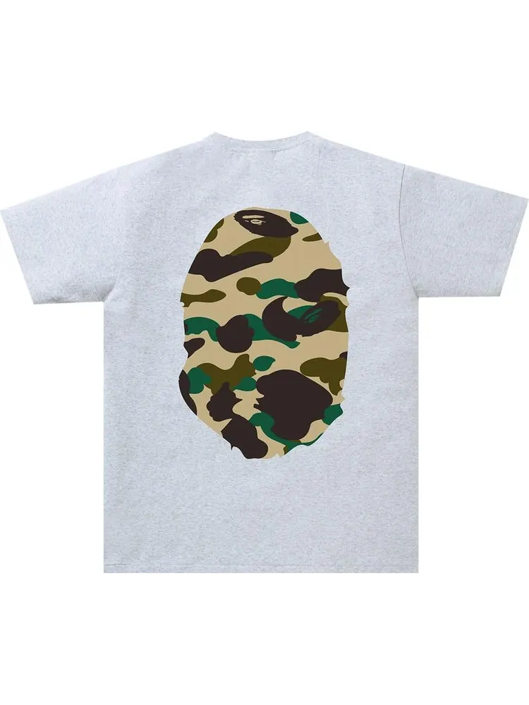 Футболка BAPE 1st Camo Big Ape Head Tee 'Grey/Yellow' — изображение 2 из 2, серый