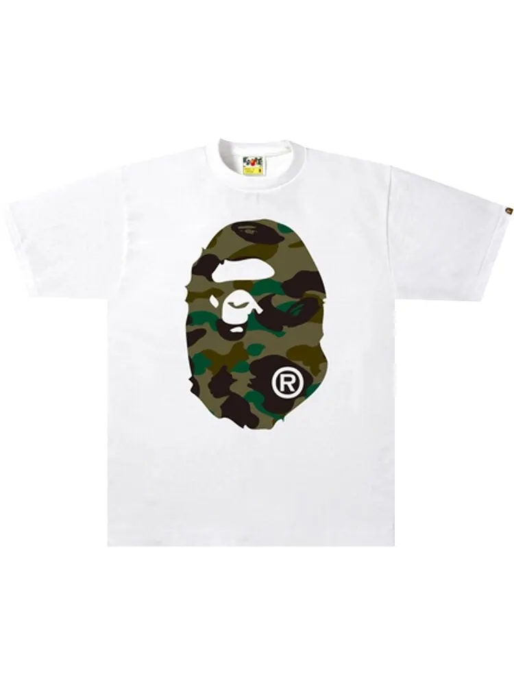 Футболка BAPE 1st Camo Big Ape Head Tee 'White/Green' — изображение 1 из 1, белый