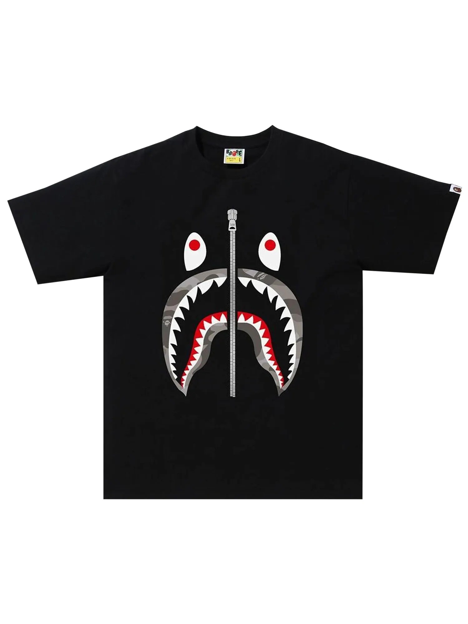 Футболка BAPE Color Camo Shark — изображение 1 из 1, черный/серый