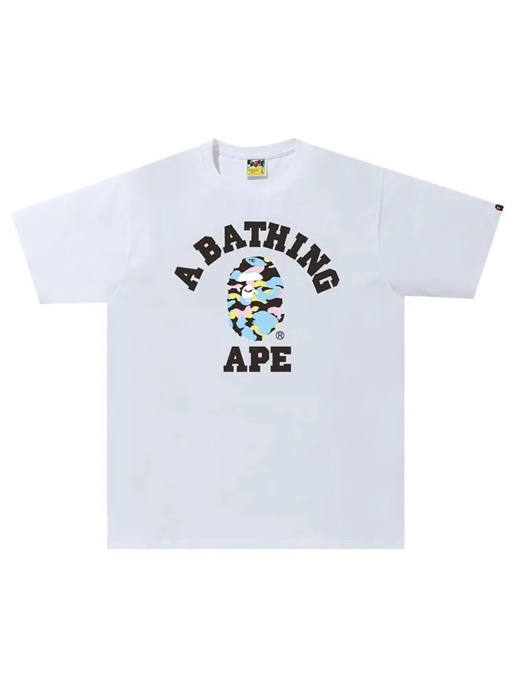 Футболка BAPE New Multi Camo College Tee 'White' — изображение 1 из 1, белый