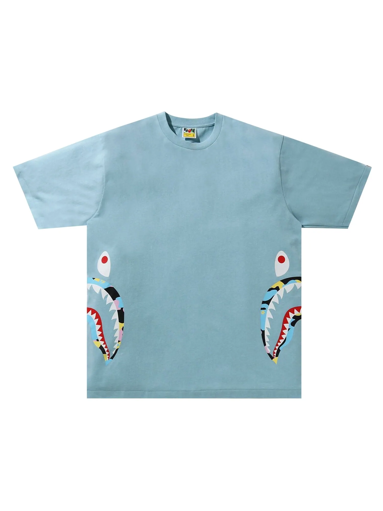 Свободная футболка BAPE Multi Camo Side Shark — изображение 1 из 2, синий