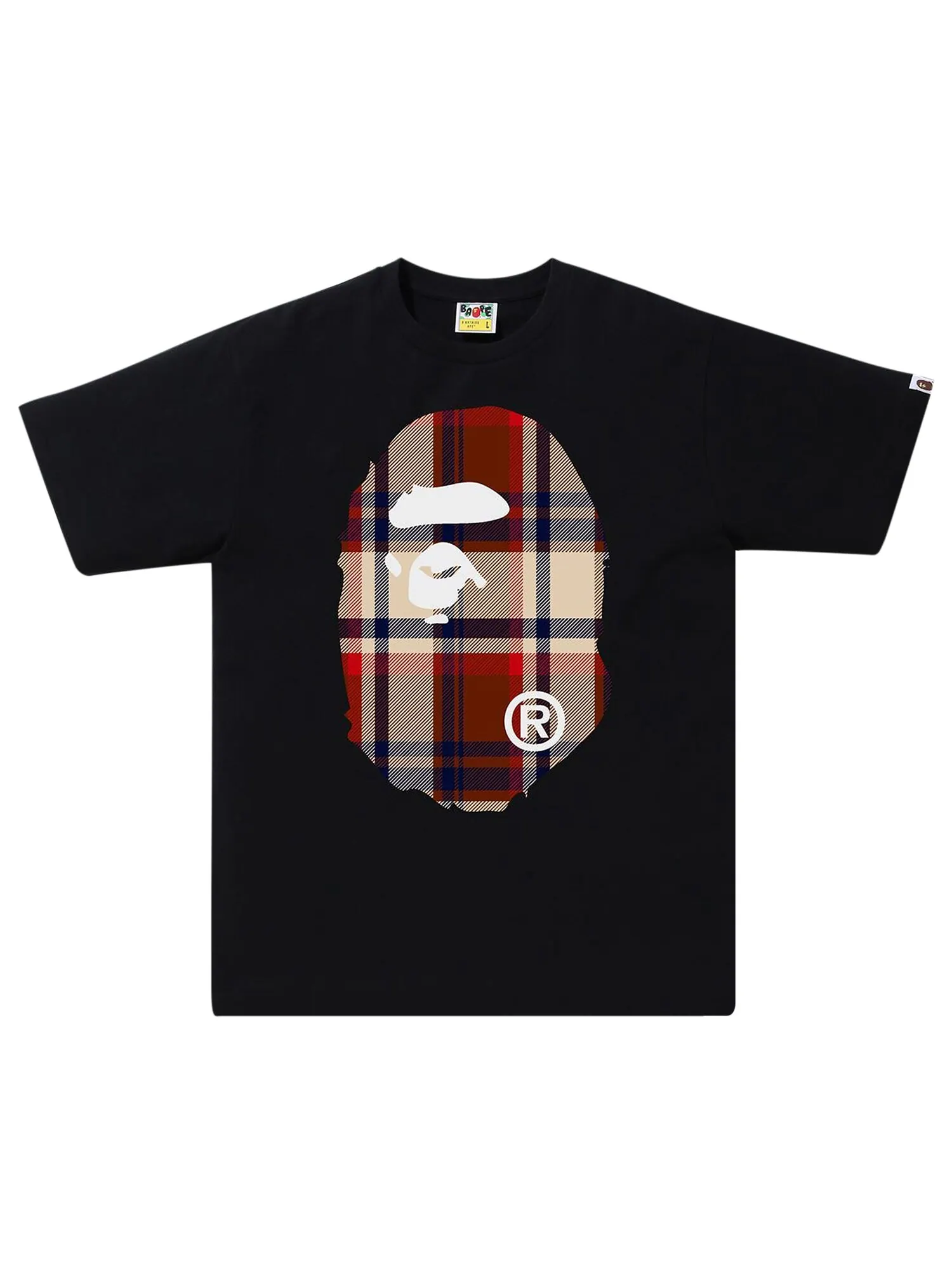 Футболка BAPE Check Big Ape Head Tee