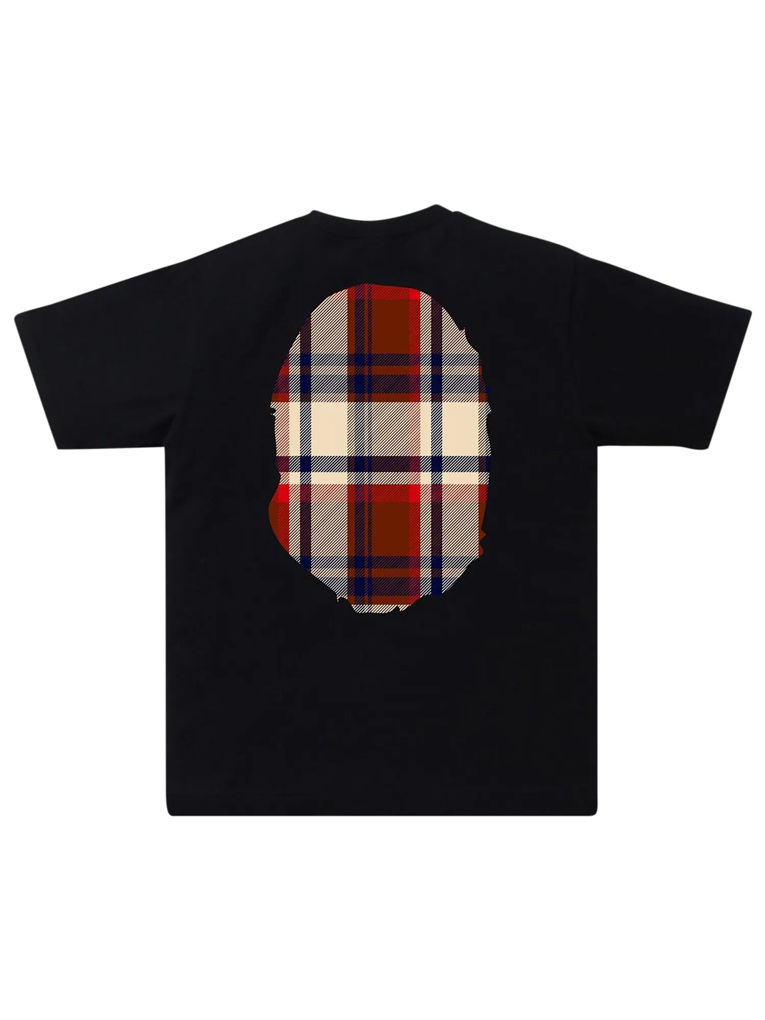 Футболка BAPE Check Big Ape Head Tee — изображение 2 из 2, черный/красный
