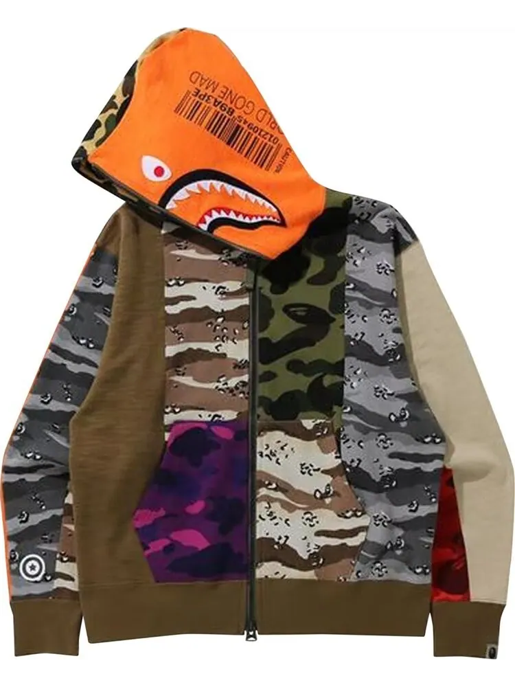 Худи BAPE Crazy Camo Mad Shark Relaxed Full Zip Hoodie 'Multi' — изображение 2 из 2, мульти