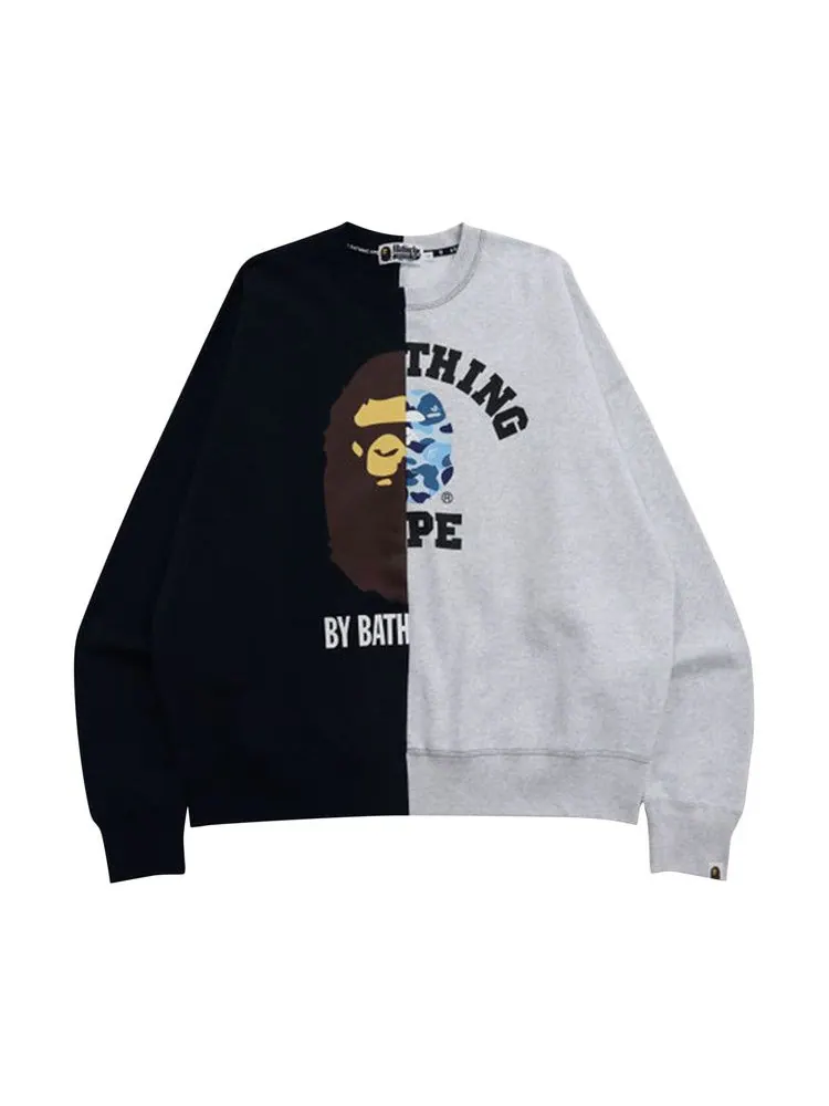 Свитер BAPE College & By Bathing Loose Fit Crewneck — изображение 1 из 2, темно-синий