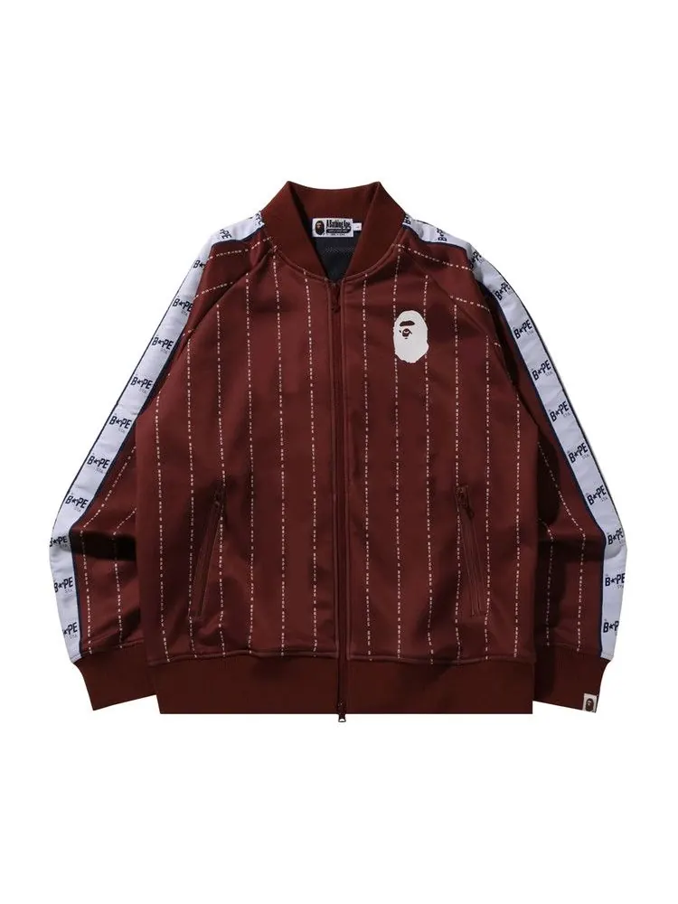 Куртка BAPE Text Stripe Jersey Top — изображение 1 из 2, коричневый