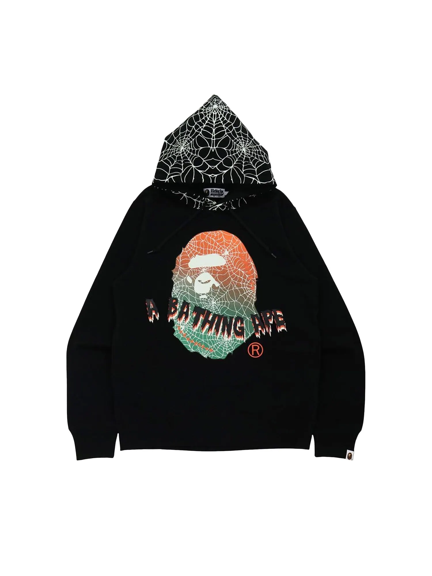 Светящийся в темноте пуловер с капюшоном BAPE Halloween Ape Head — изображение 1 из 1, черный