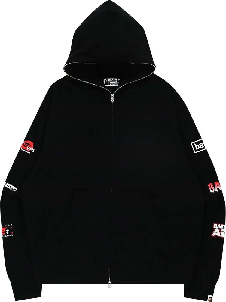 Худи BAPE Big Ape Head Digital Mosaic Relaxed Fit Full Zip Hoodie 'Black' — изображение 1 из 2, черный