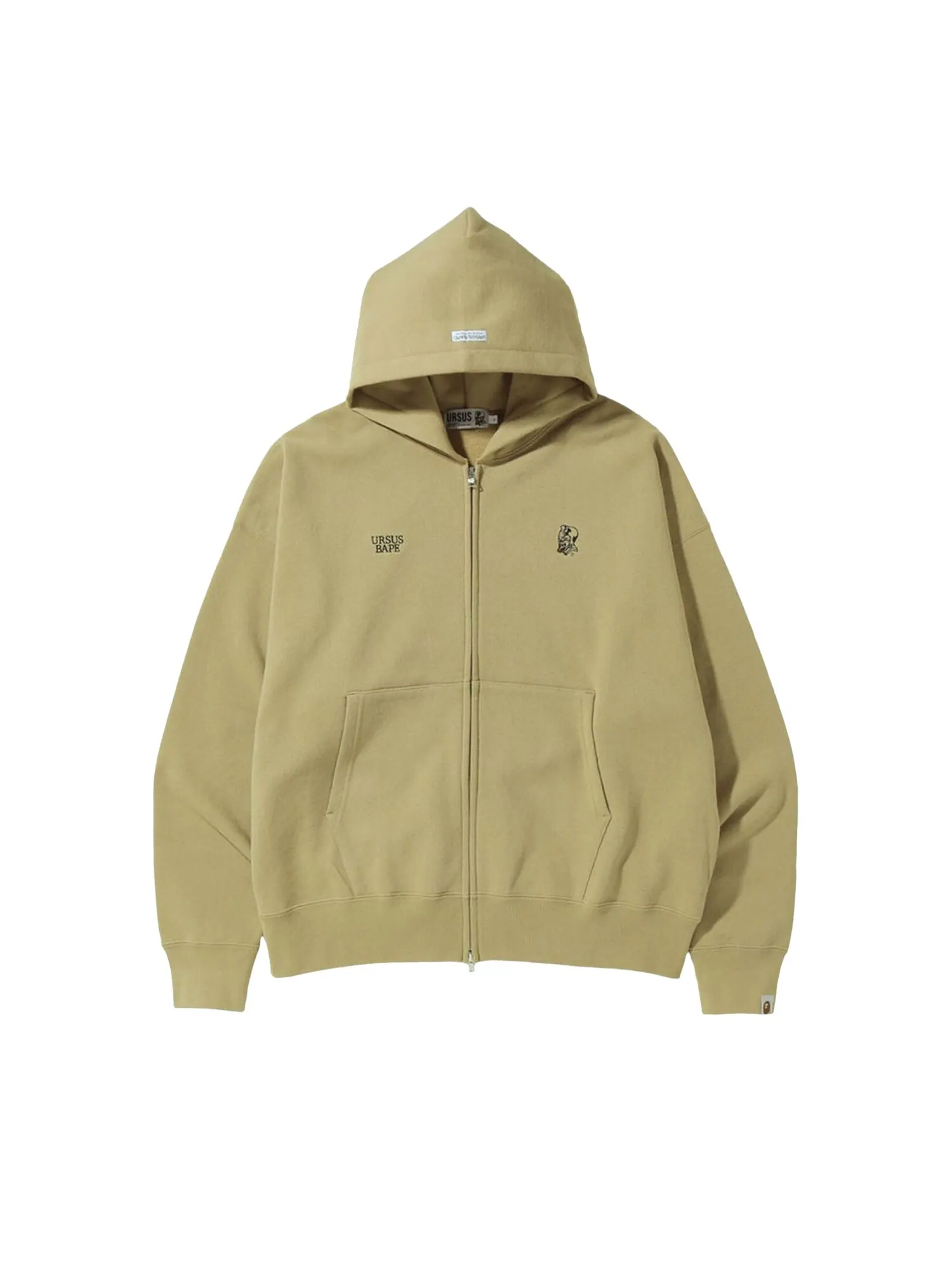 BAPE Ursus Толстовка свободного кроя на молнии — изображение 1 из 2, бежевый