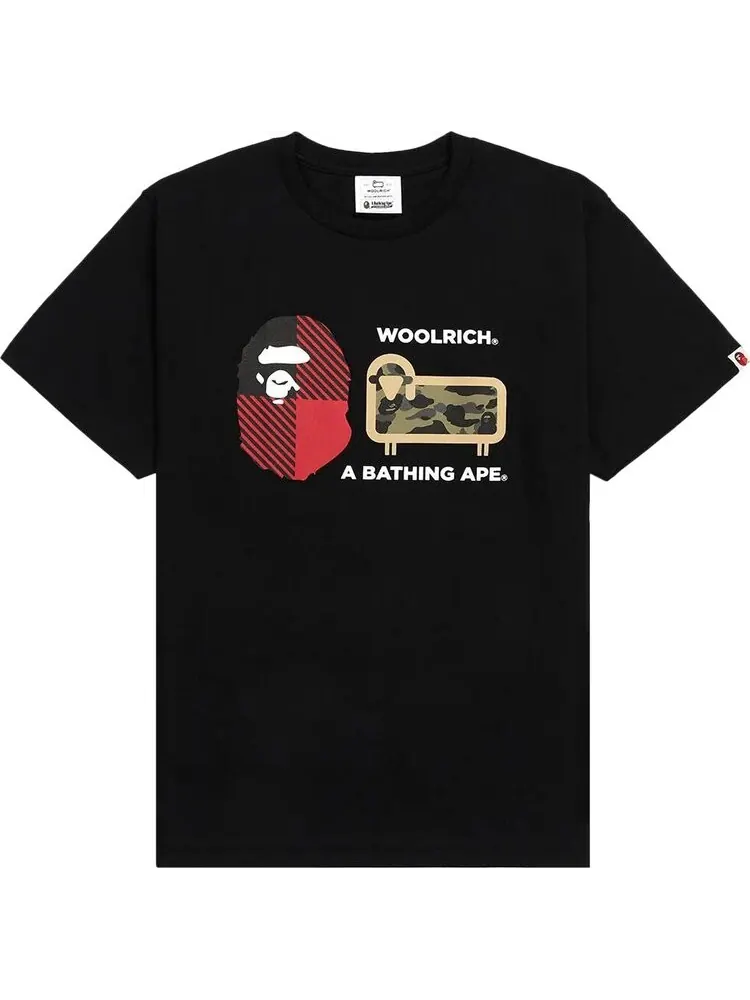 Футболка BAPE x Woolrich 'Black' — изображение 1 из 1, черный
