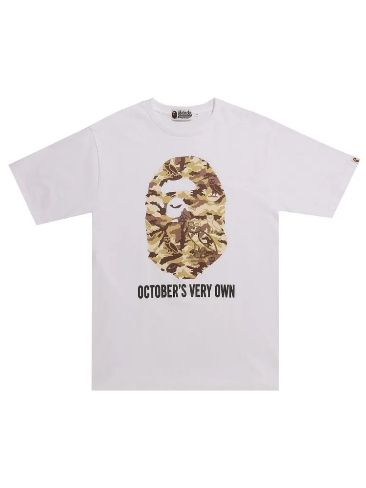 Футболка BAPE x OVO Woodland Camo Ape Head Tee 'White' — изображение 1 из 1, белый