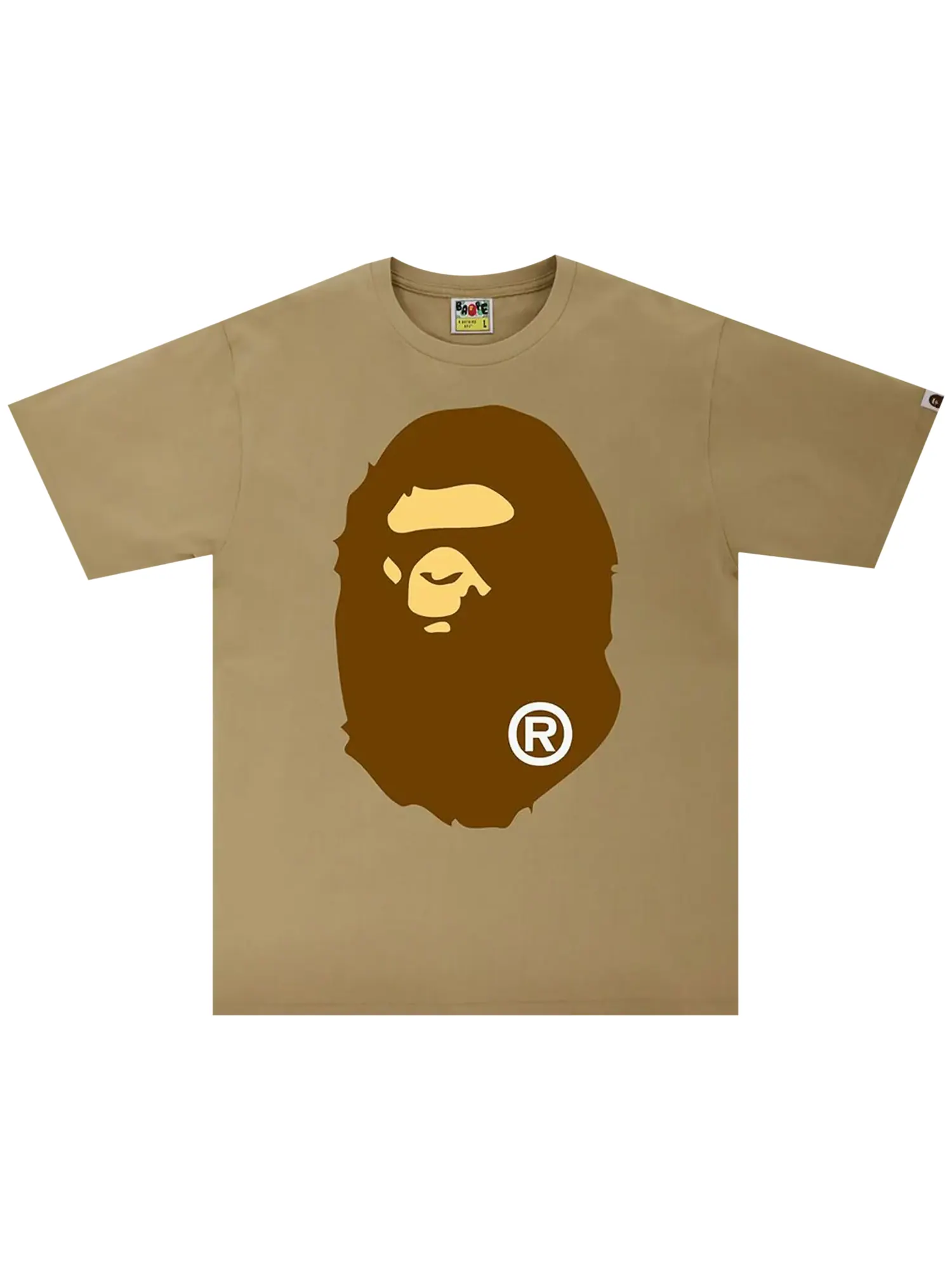BAPE Футболка Big Ape Head — изображение 1 из 1, бежевая