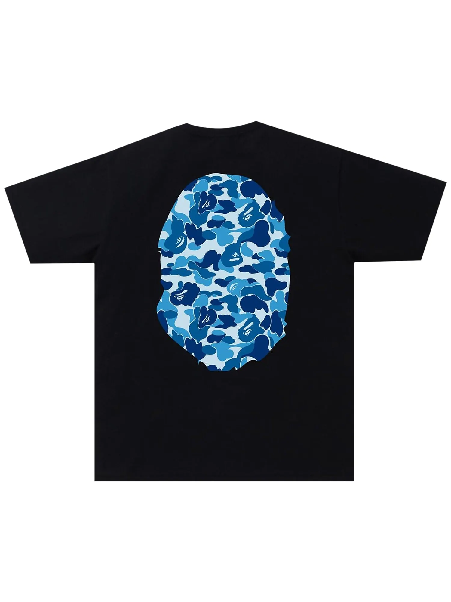 BAPE ABC Камуфляжная футболка с головой большой обезьяны — изображение 2 из 2, черный/синий