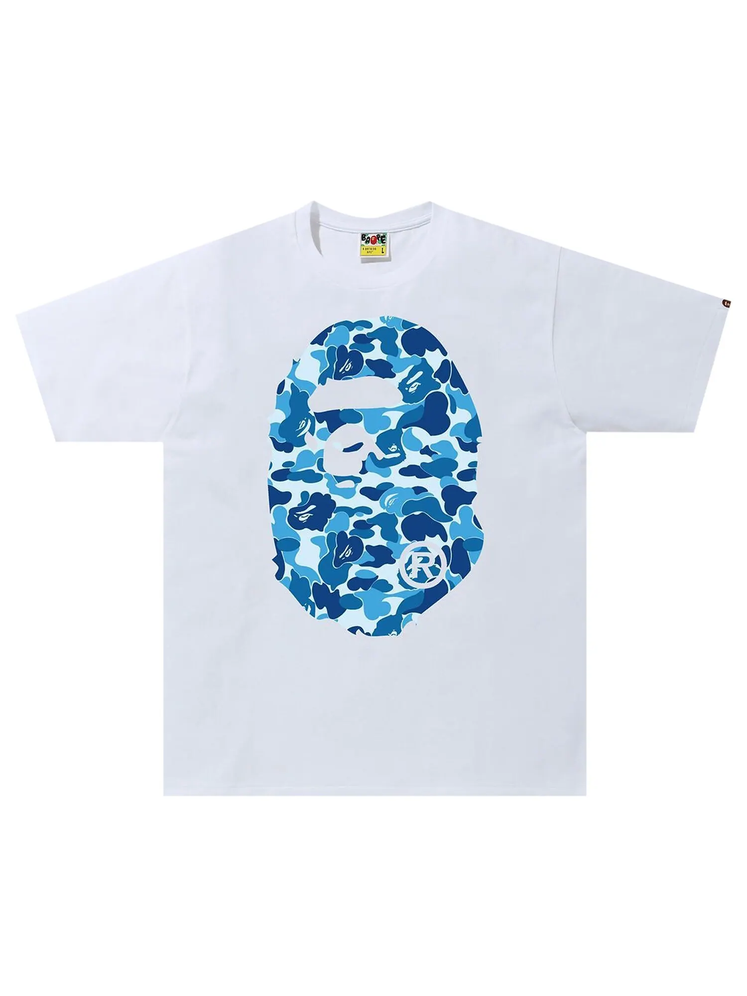 Футболка BAPE ABC Camo Big Ape Head — изображение 1 из 2, белый/синий