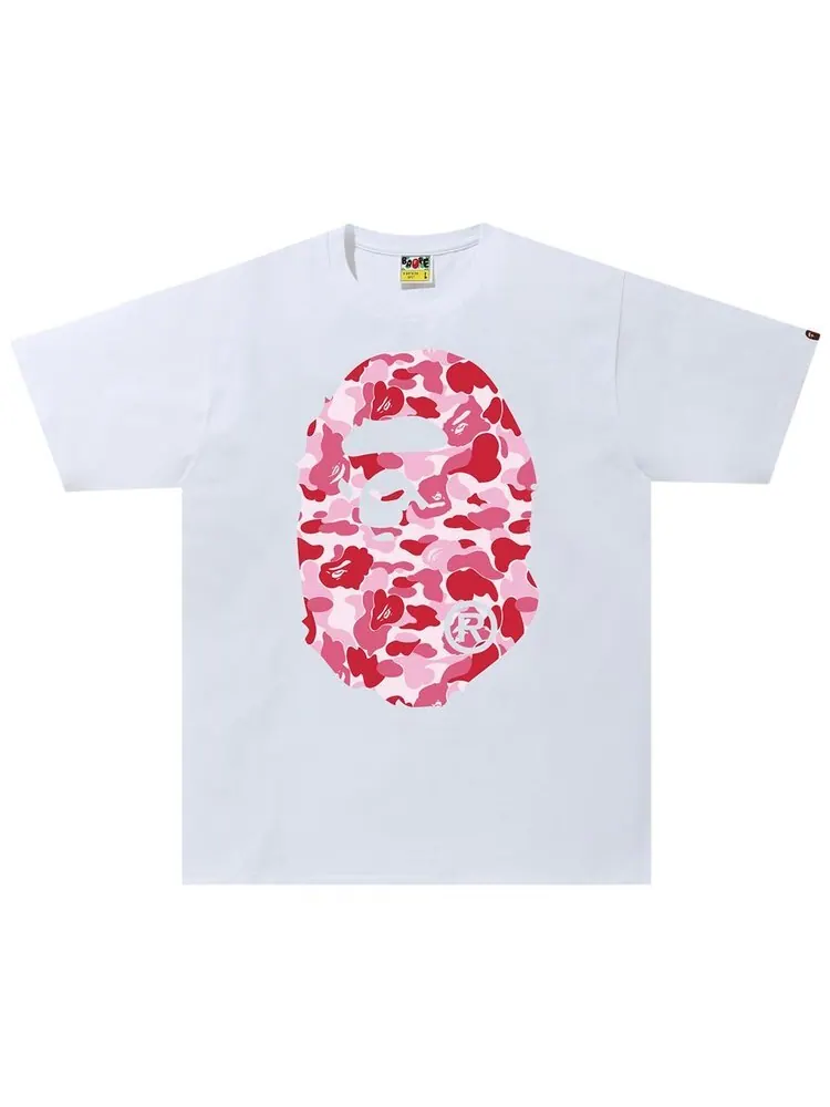 Футболка BAPE ABC Camo Big Ape Head Tee 'White/Pink' — изображение 1 из 2, белый