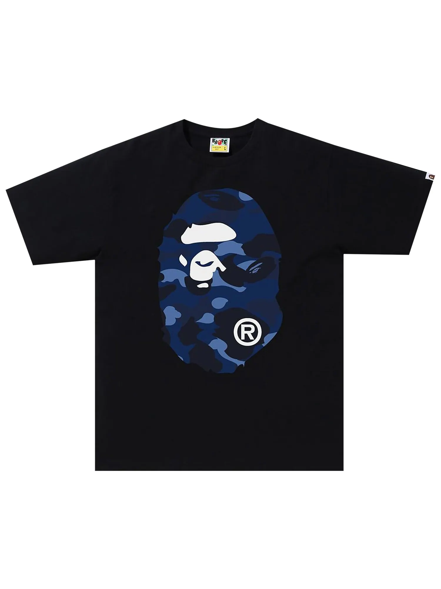 Футболка BAPE Color Camo Big Ape Head — изображение 1 из 2, черный/темно-синий