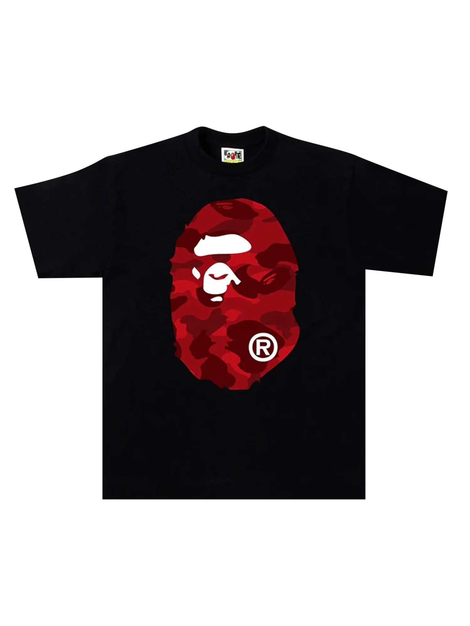 Футболка BAPE Color Camo Big Ape Head — изображение 1 из 1, черный/красный