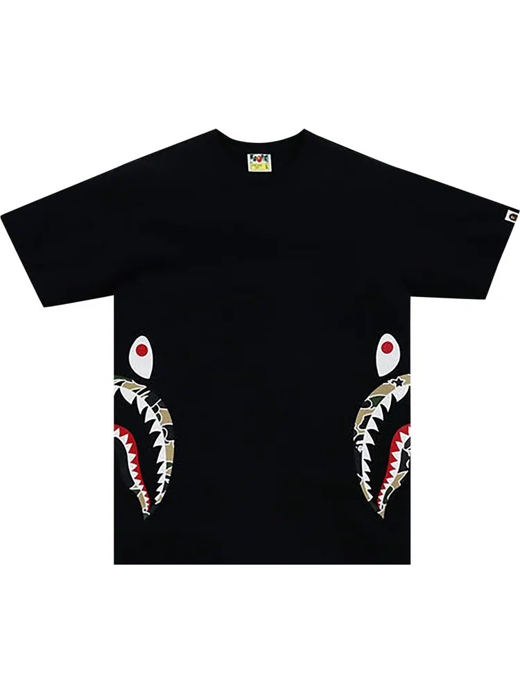 Футболка BAPE Sta Camo Side Shark Tee 'Black/Yellow' — изображение 1 из 1, черный