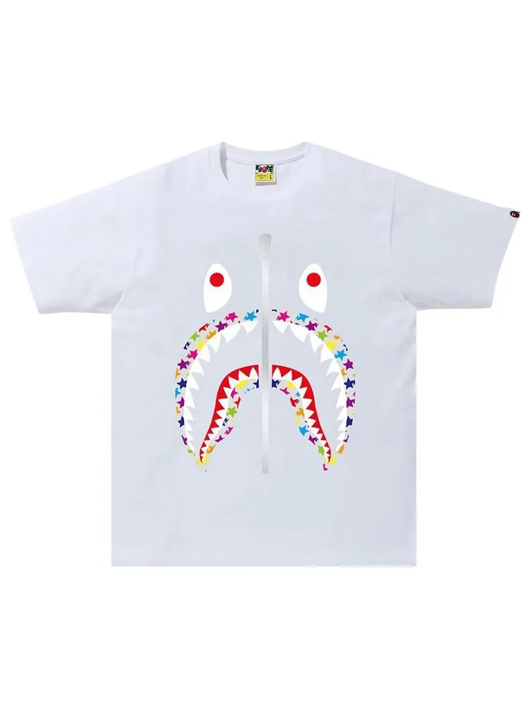 Футболка BAPE Sta Pattern Shark Tee 'White' — изображение 1 из 1, белый