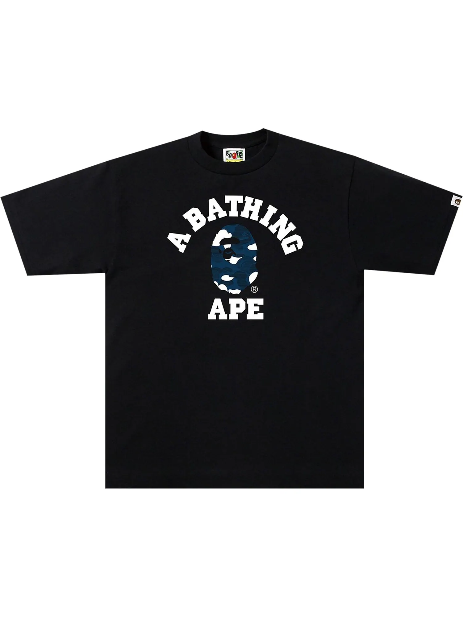 Футболка BAPE Stripe ABC Camo — изображение 1 из 1, черный/темно-синий