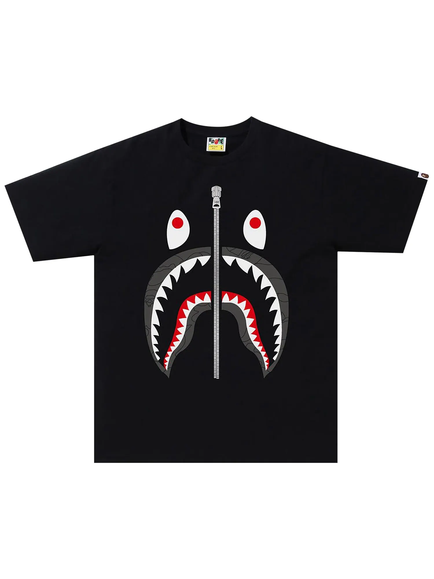 Футболка BAPE Line 1st Camo Shark — изображение 1 из 1, черный/черный