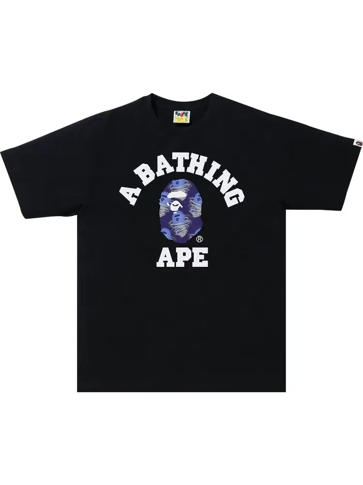 Футболка BAPE Storm College Tee 'Black/Purple' — изображение 1 из 1, черный