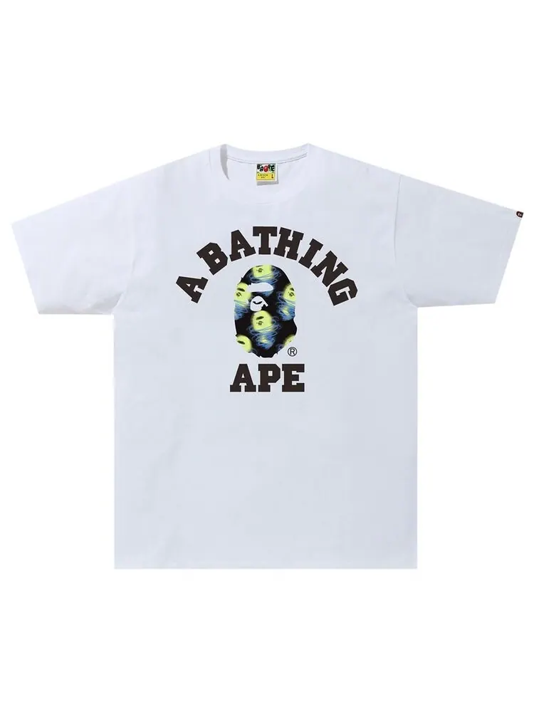 Футболка BAPE Storm College Tee 'White/Black' — изображение 1 из 1, белый
