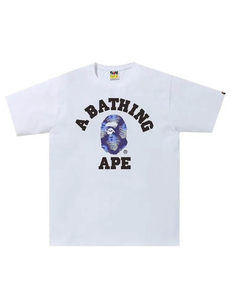 Футболка BAPE Storm College Tee 'White/Purple' — изображение 1 из 1, белый