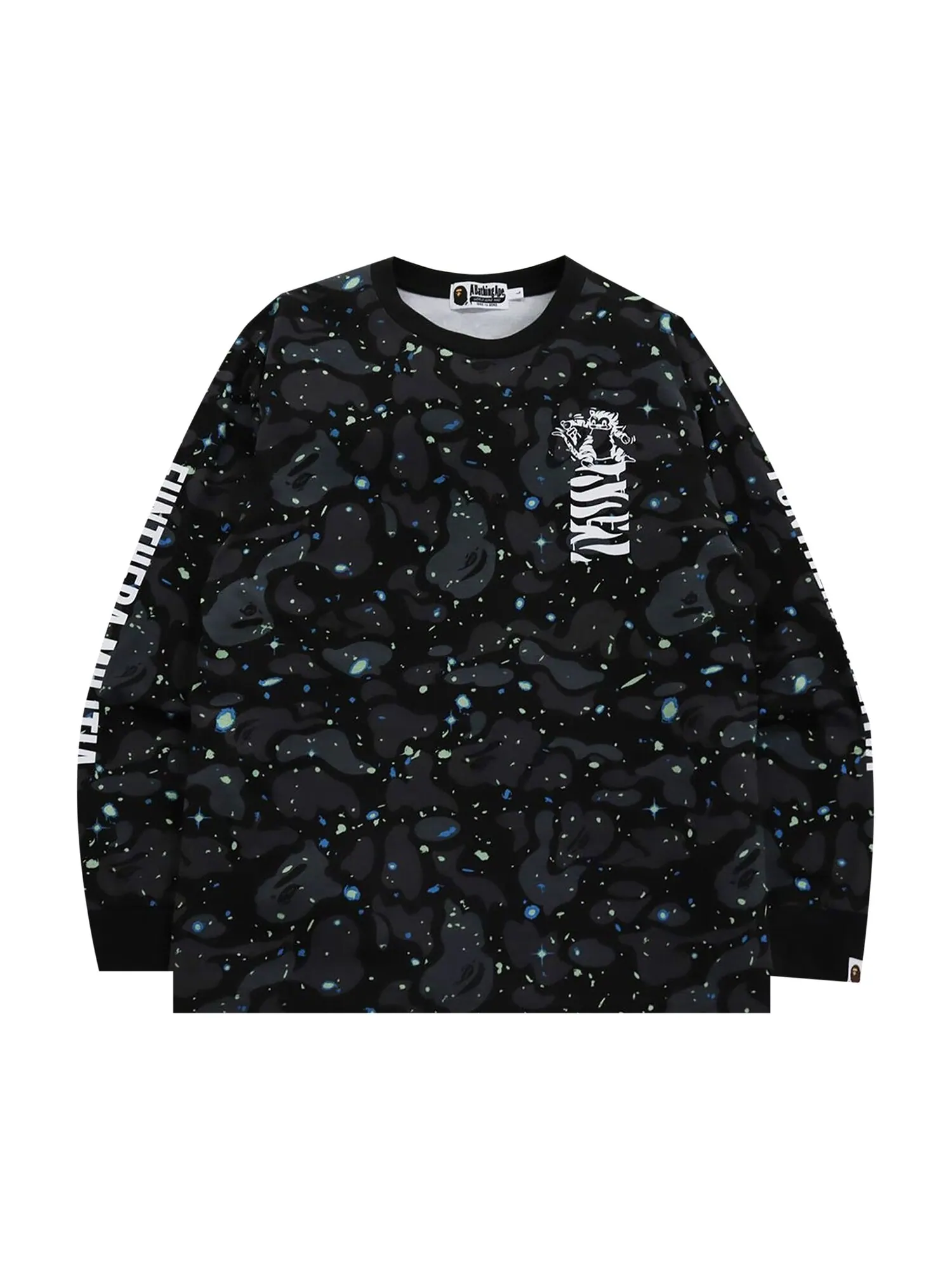 Футболка с длинными рукавами BAPE Space Camo Tiger — изображение 1 из 2, черный