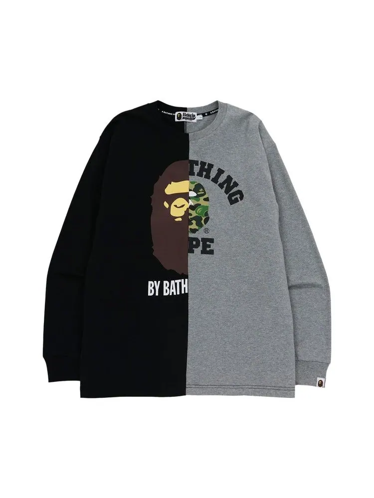 Футболка BAPE College & By Bathing Relaxed Fit Ape Long-Sleeve Tee — изображение 1 из 2, черный