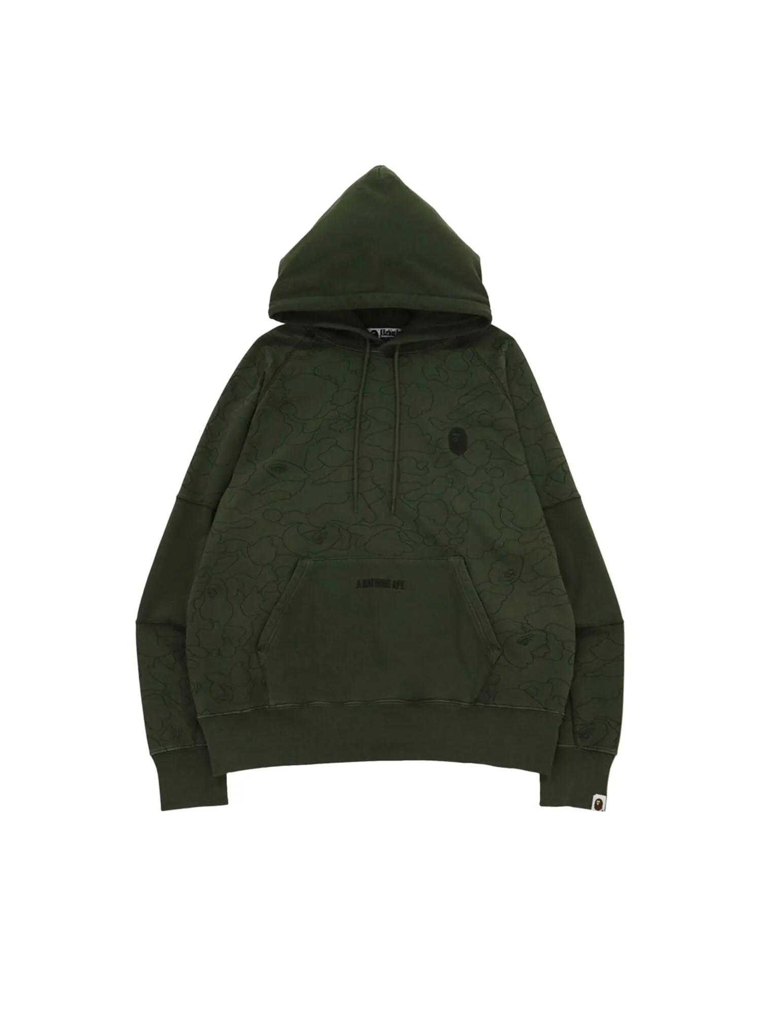 BAPE Line 1st Camo Washed Пуловер свободного кроя с капюшоном Olive Drab — изображение 1 из 1, оливковый