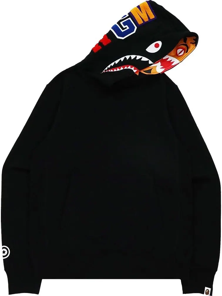 Худи BAPE Shark x Tiger Pullover Hoodie Black — изображение 1 из 3, черный