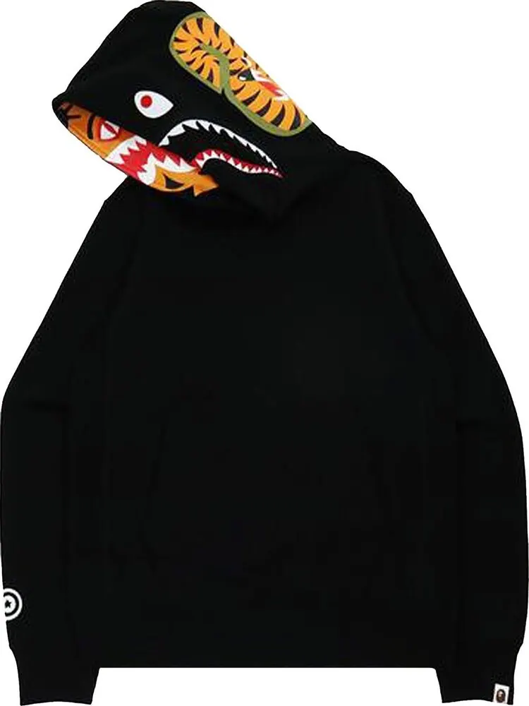 Худи BAPE Shark x Tiger Pullover Hoodie Black — изображение 2 из 3, черный