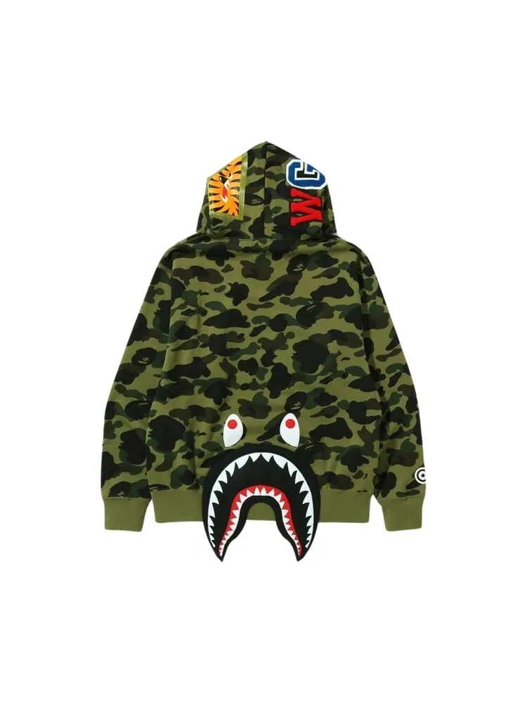 Худи BAPE 1st Camo Shark Relaxed Fit Fullover 'Green' — изображение 2 из 3, зеленый