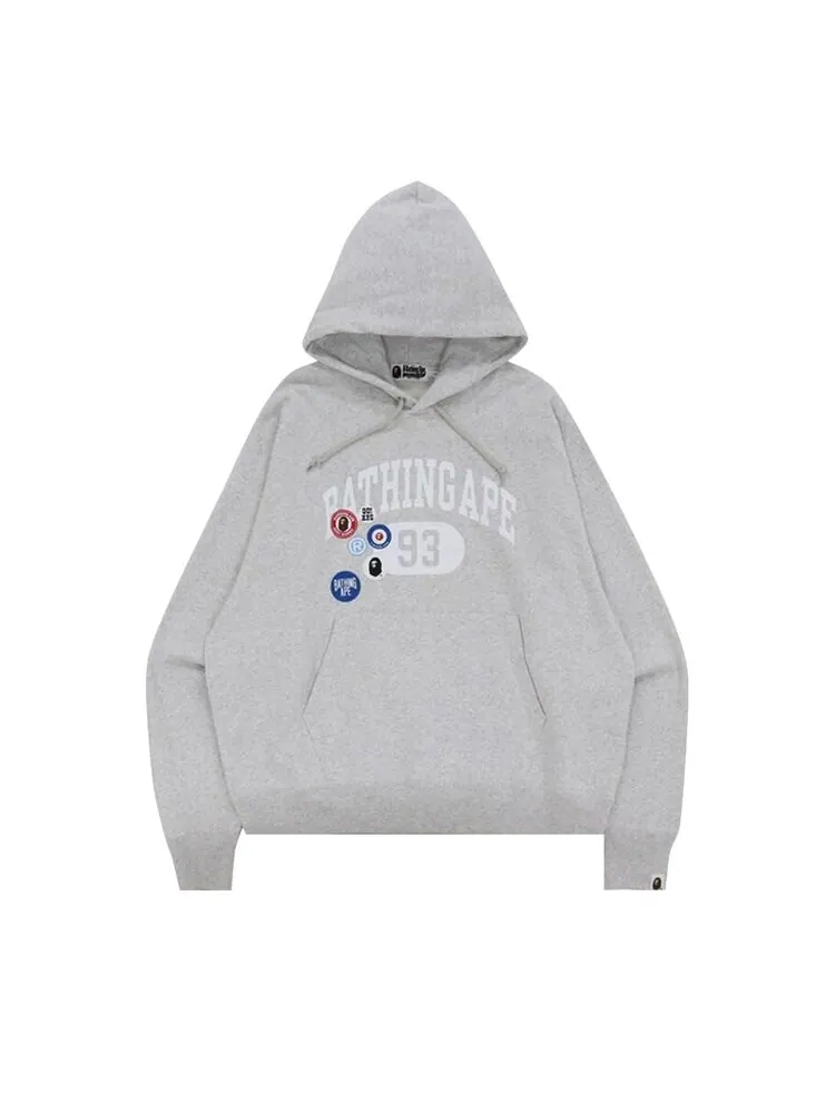 Худи BAPE Badge Motif Loose Fit Pullover Hoodie — изображение 1 из 1, серый