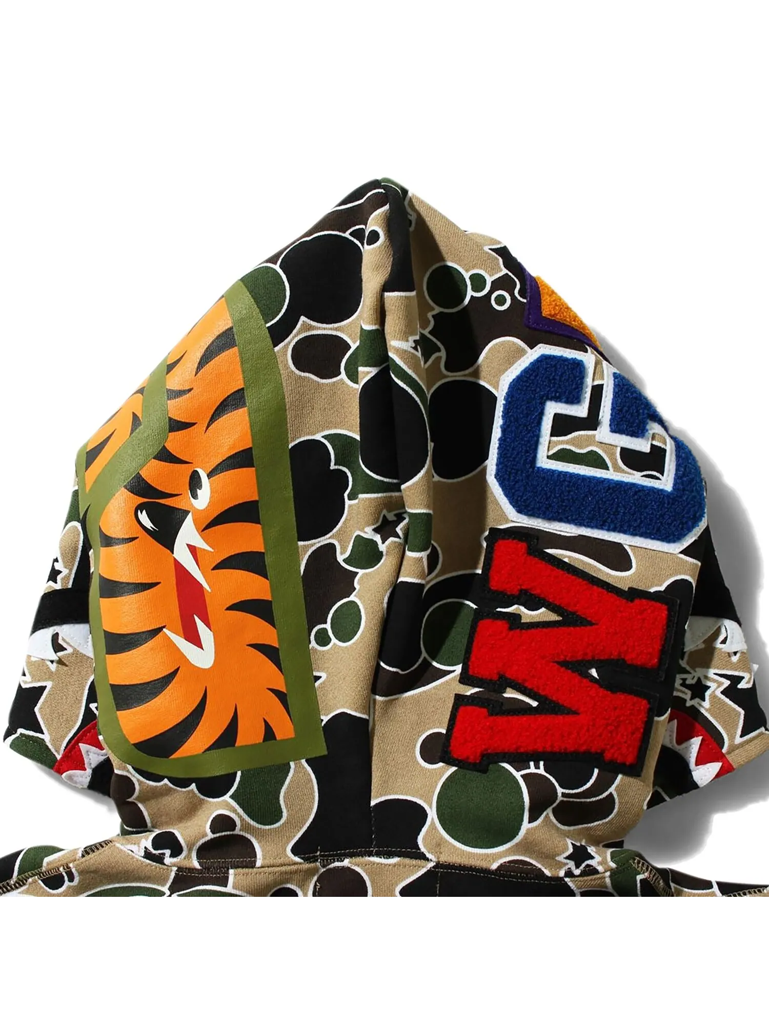 BAPE Sta Camo Толстовка на молнии с изображением акулы — изображение 3 из 3, желтый