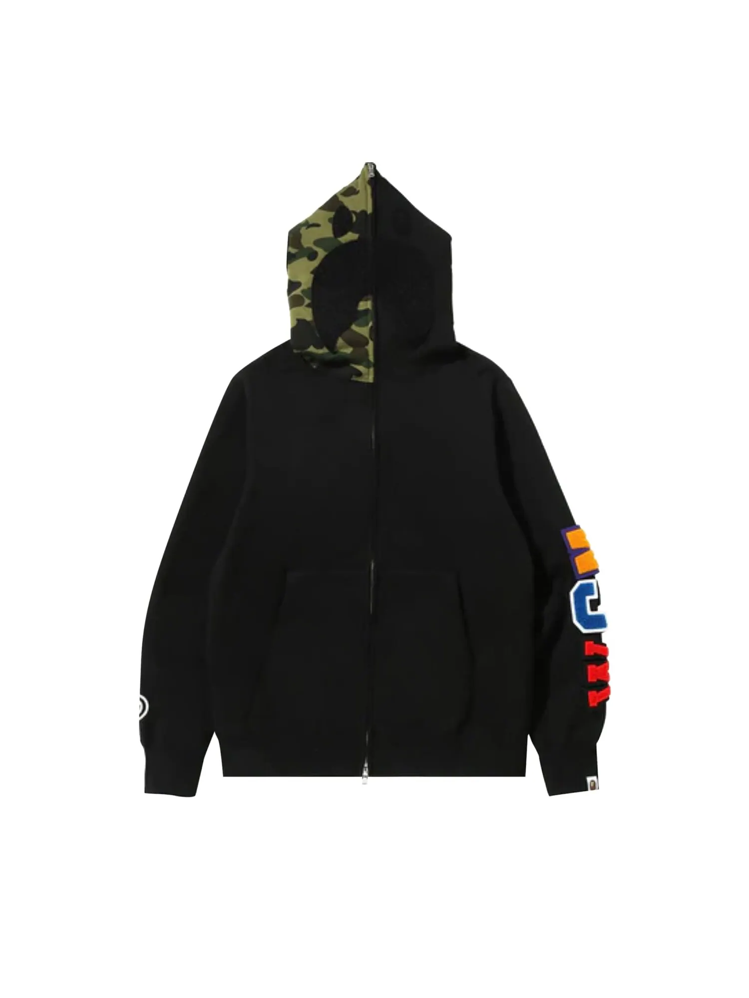 Толстовка BAPE с акулой на молнии — изображение 2 из 4, черный