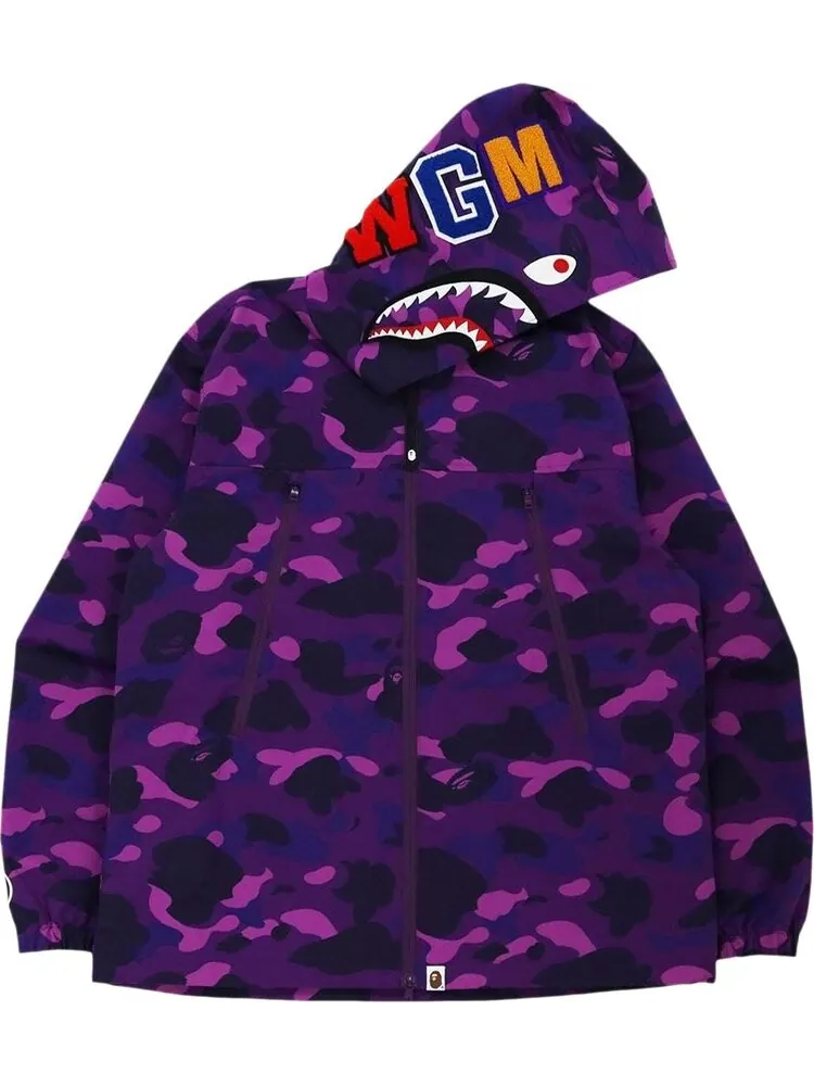 Худи BAPE Color Camo Shark Hoodie Jacket 'Purple' — изображение 1 из 3, фиолетовый