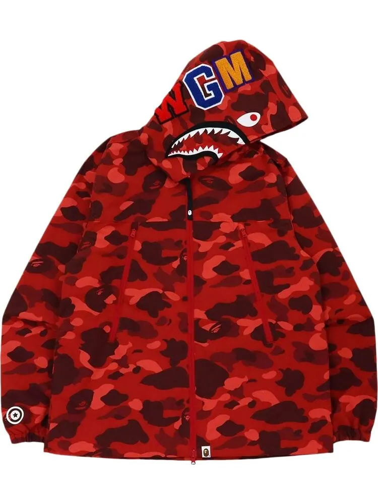 Худи BAPE Color Camo Shark Hoodie Jacket 'Red' — изображение 1 из 3, красный