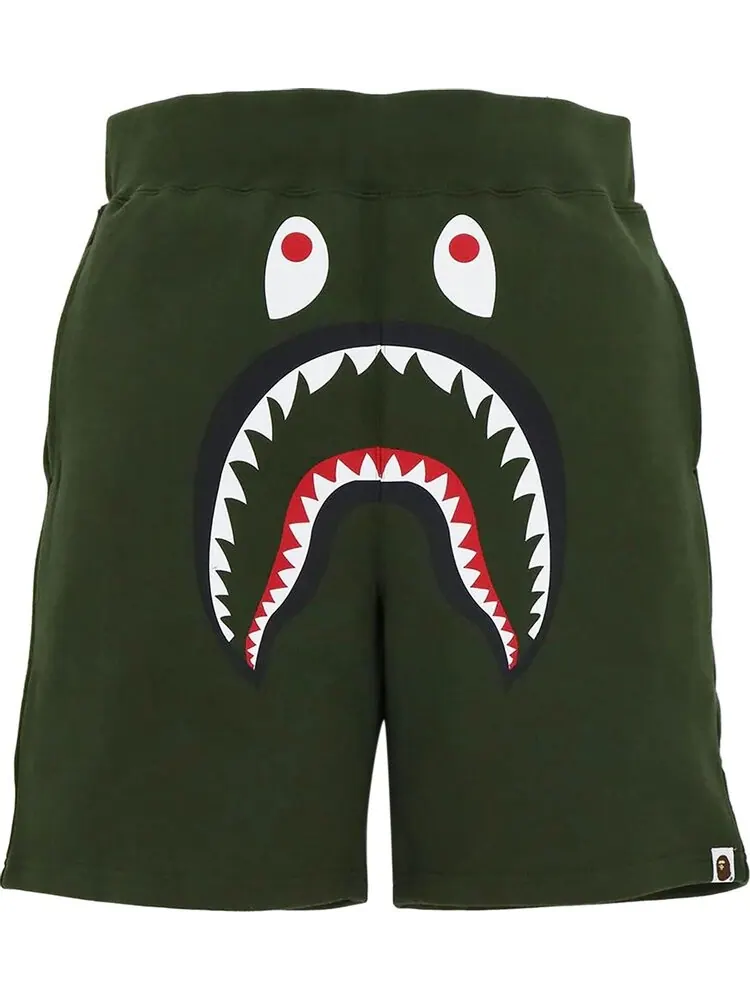 Шорты BAPE Shark Sweat Shorts 'Olivedrab' — изображение 1 из 1, зеленый