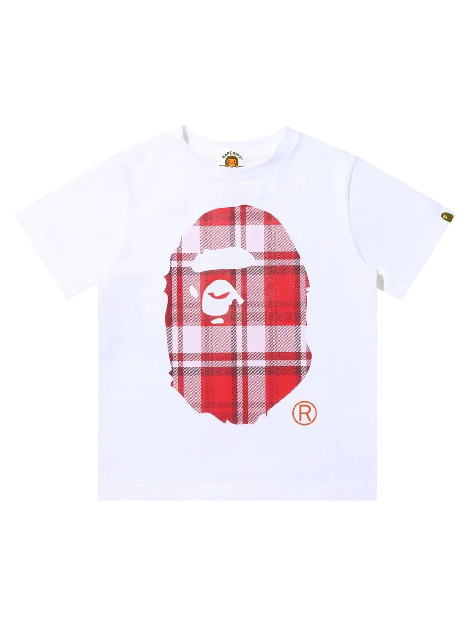 BAPE Подарочная футболка с головой обезьяны в клетку — изображение 1 из 2, белый